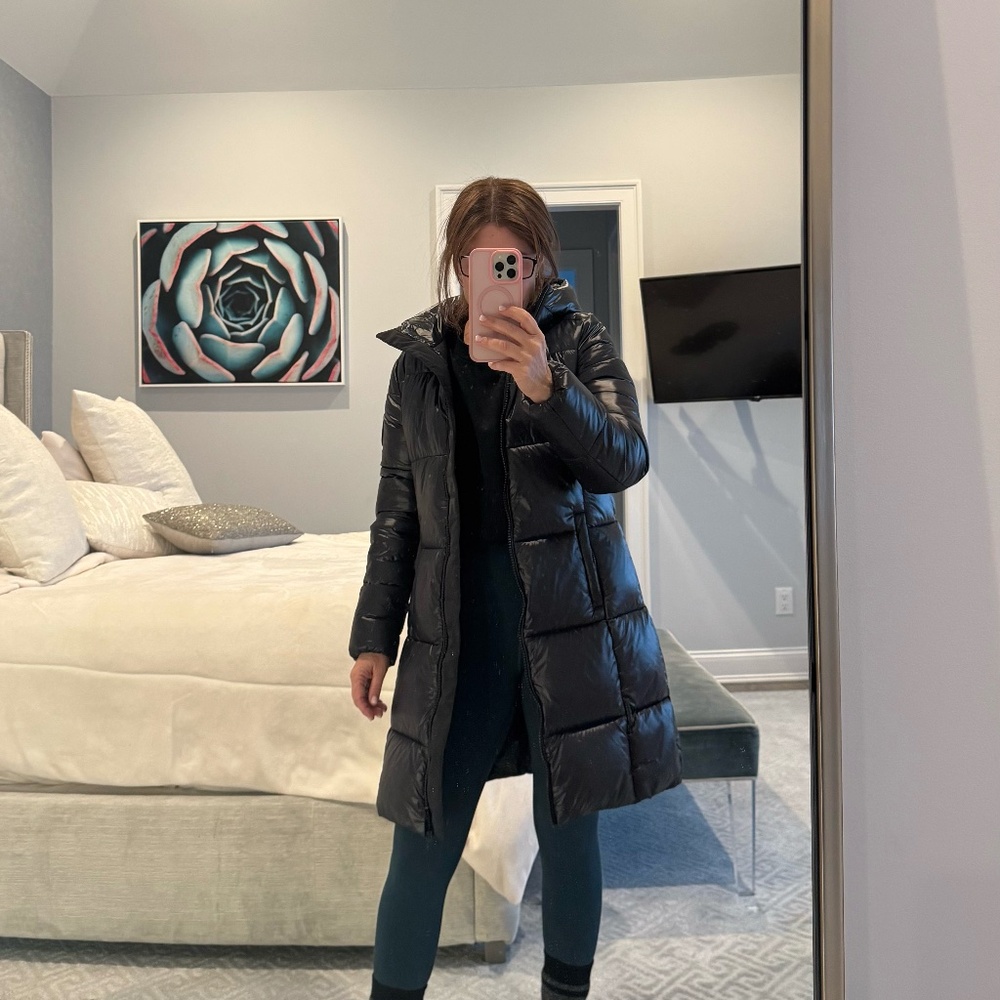 Save The Duck Ines Black Hooded Puffer Coat